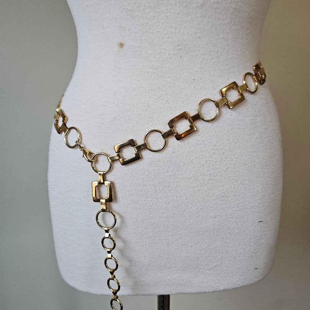Gold Metal Chain Link Belt Adjustable - Picture 4 of 5